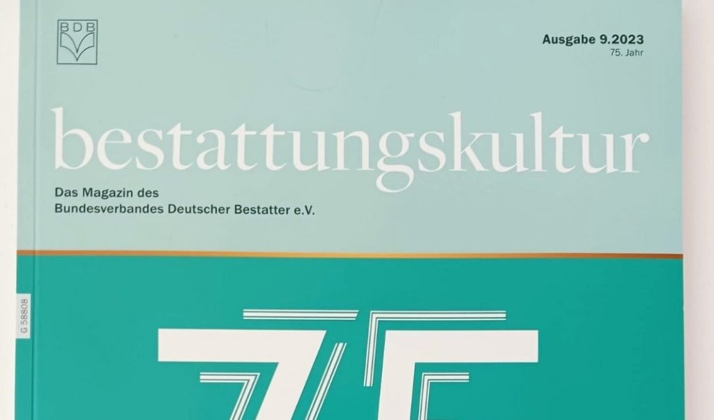 Nemocean in the anniversary edition of Bestatter Magazine 3 Bdestatter Magazin